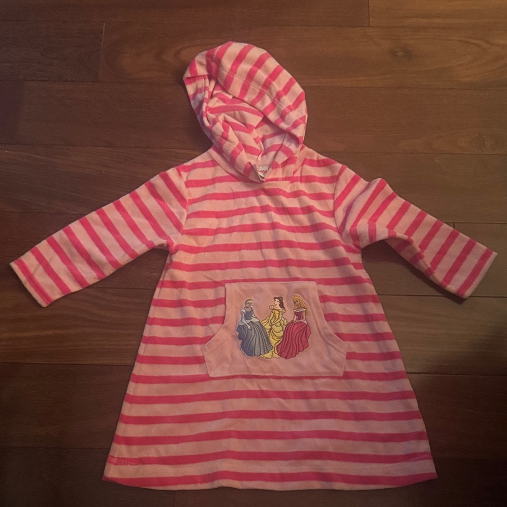 Disney Princess pink  Striped cover up Dress size xs 4/5 nwot